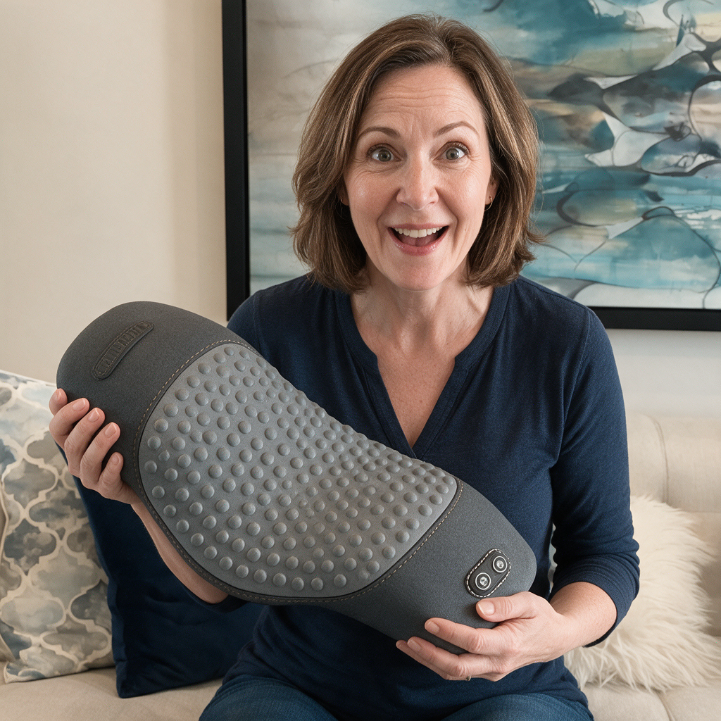 Anwenderin mit dem Vaera 3-in-1 Massagekissen